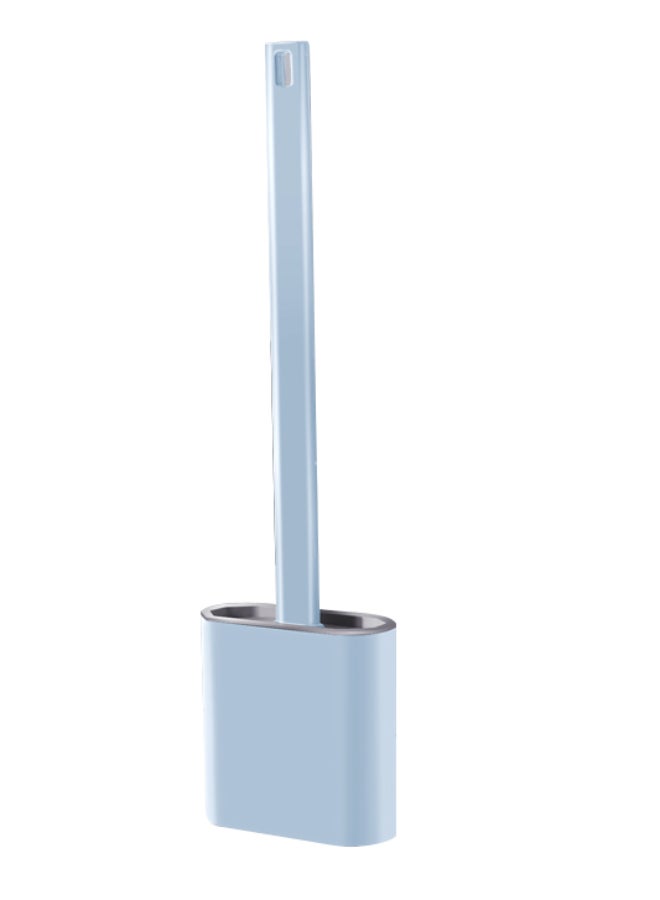 PAACHU Silicone Toilet Brush and Holder Set, Bathroom Deep Cleaning Bowl Buddy Toilet Brush with Soft Flexible Bristles,No-Slip Plastic Handle and Base for Anti-drip - Image 1